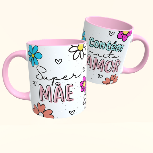 Caneca de Cerâmica Dia das Mães - Super Mãe