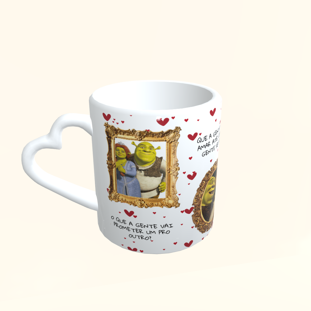 Caneca de Cerâmica Dia dos Namorados - Shrek & Fiona