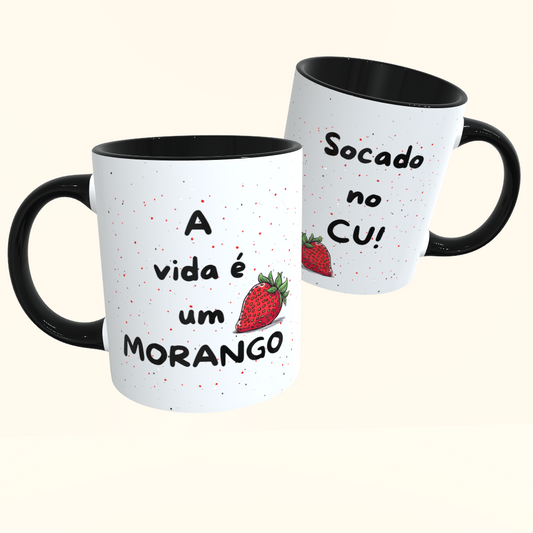 Caneca de Cerâmica A vida é um morango