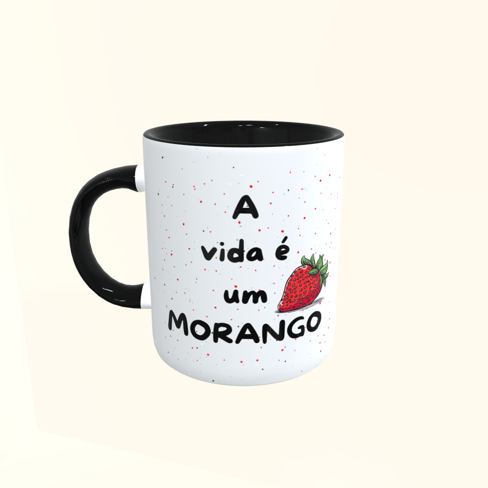 Caneca de Cerâmica A vida é um morango