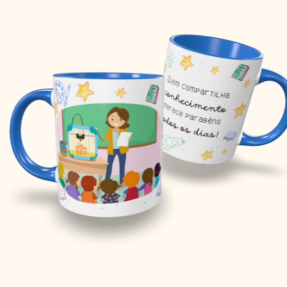 Caneca de Cerâmica Dia dos Professores - Conhecimento