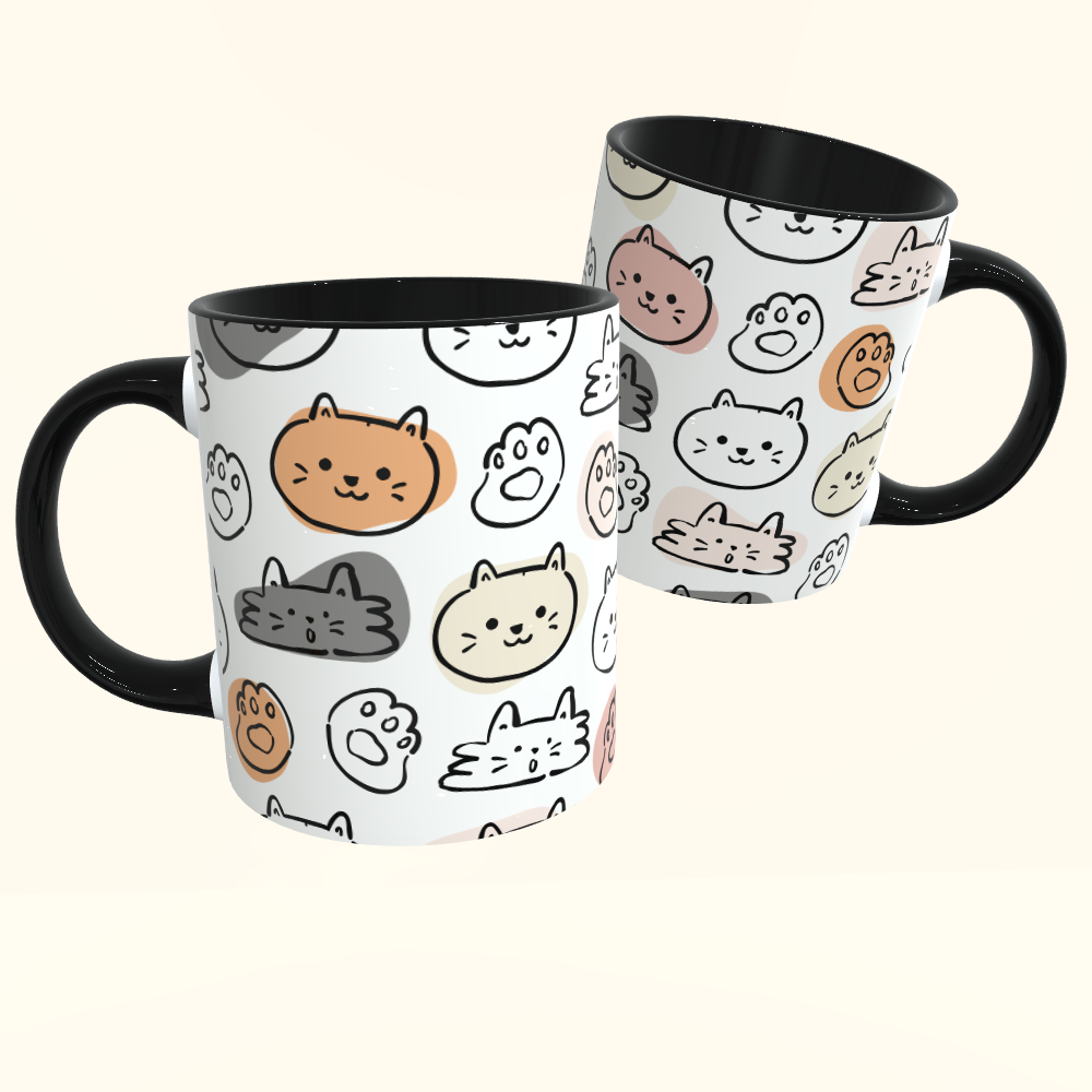 Caneca de Cerâmica Gatinhos