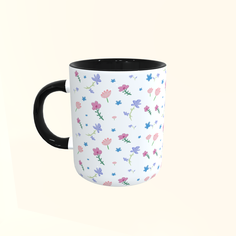 Caneca de Cerâmica Flores