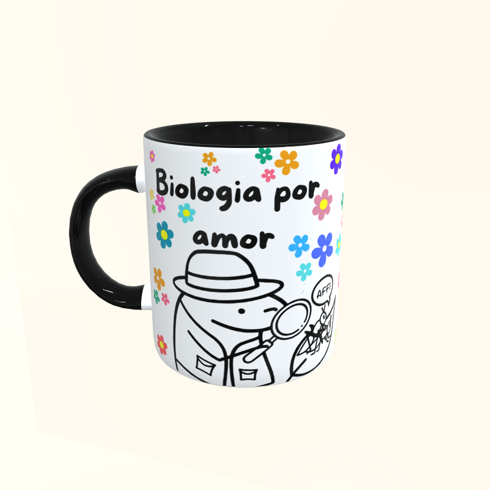Caneca de Cerâmica Biologia por amor