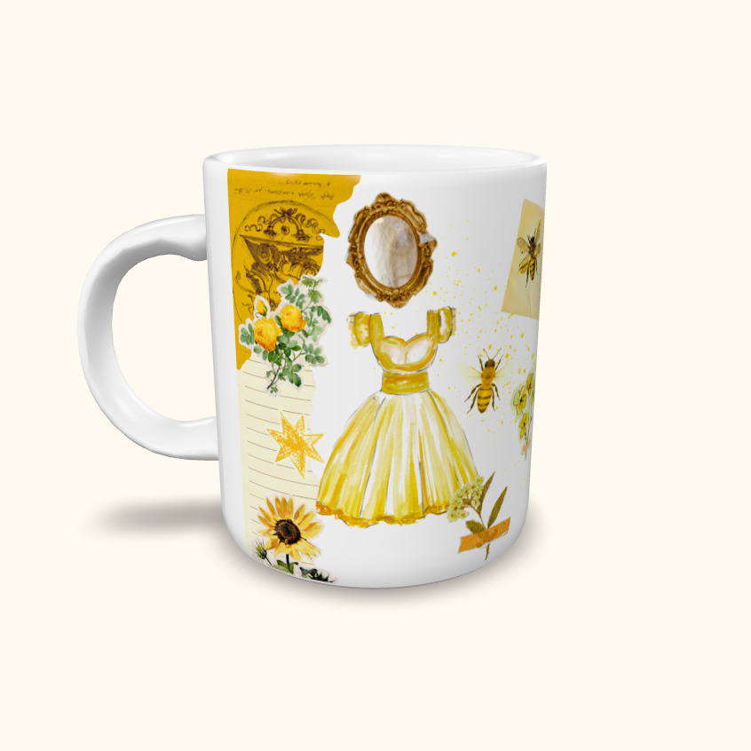 Caneca de Cerâmica Nicoleta - Abelhas amarelas