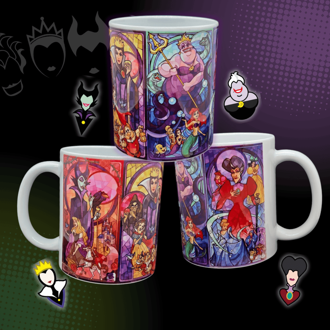 Caneca de Cerâmica Vilãs dos desenhos