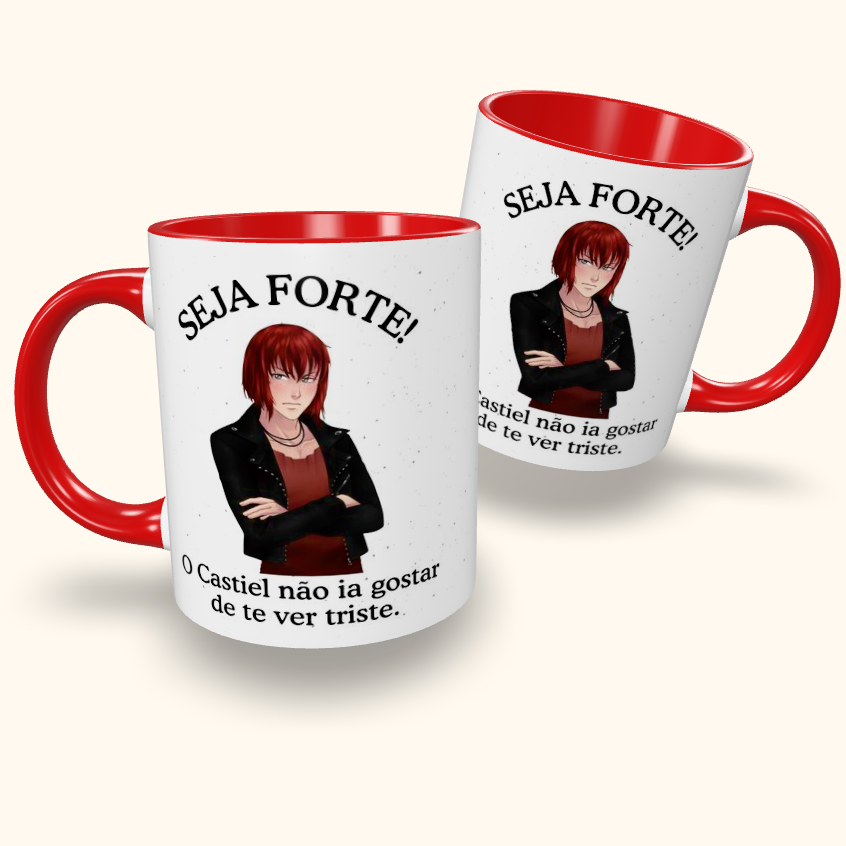 Caneca de Cerâmica Seja Forte Amor Doce - Castiel