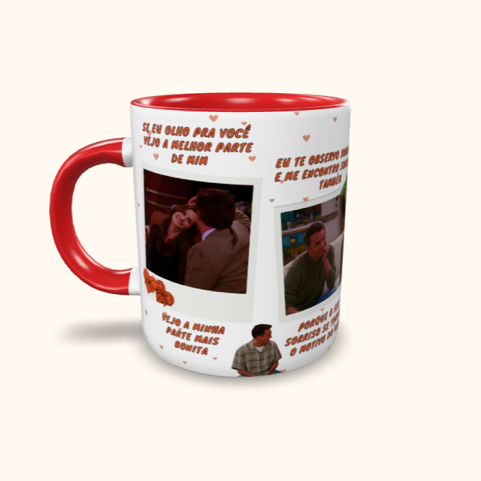 Caneca de Cerâmica Dia dos Namorados - Melhor parte de mim (Chandler e Monica)