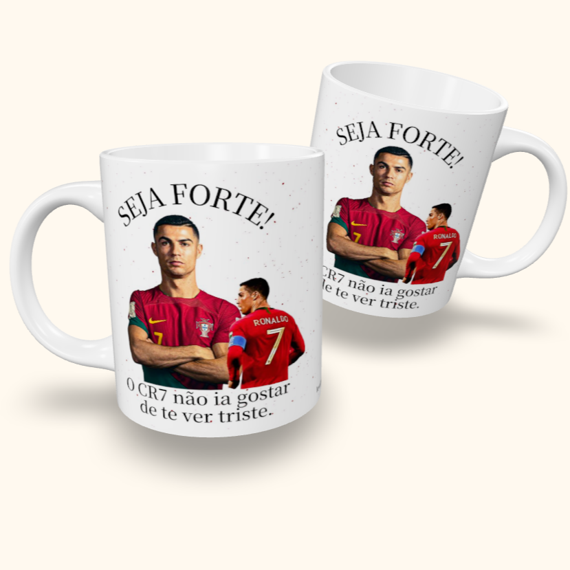 Caneca de Cerâmica Seja Forte CR7