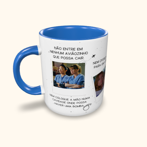Caneca de Cerâmica Seriados - Grey's Anatomy - Meredith & Cristina Fotos
