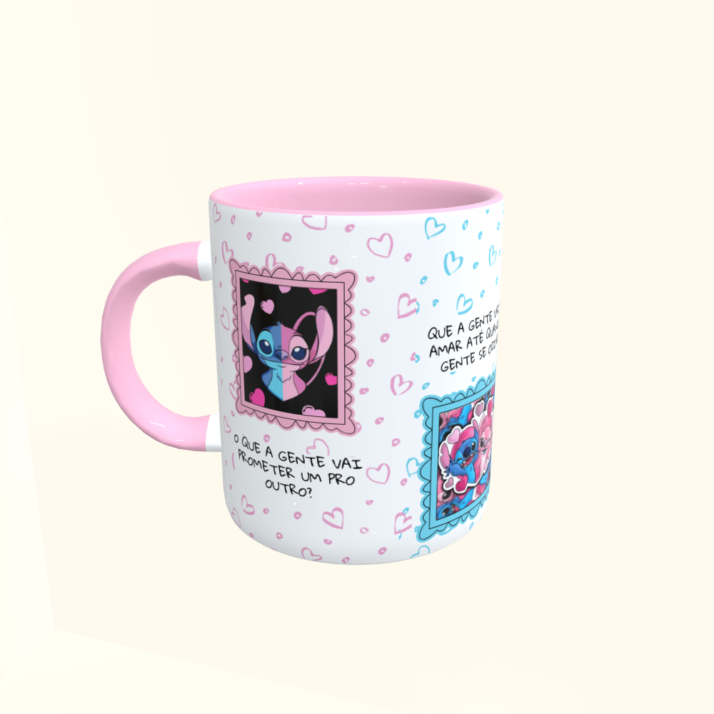 Caneca de Cerâmica Dia dos Namorados - Stitch