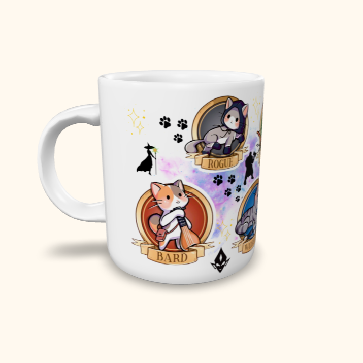 Caneca de Cerâmica RPG Meow