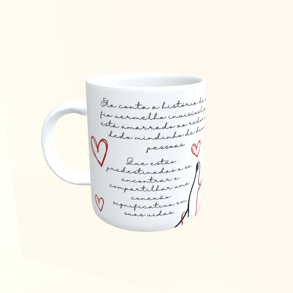 Caneca de Cerâmica Akai Ito - Fio Vermelho