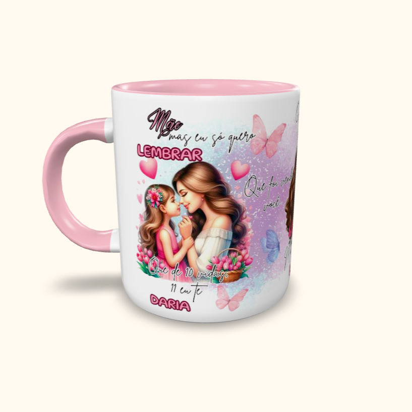 Caneca de Cerâmica Dia das Mães - Amor de mãe