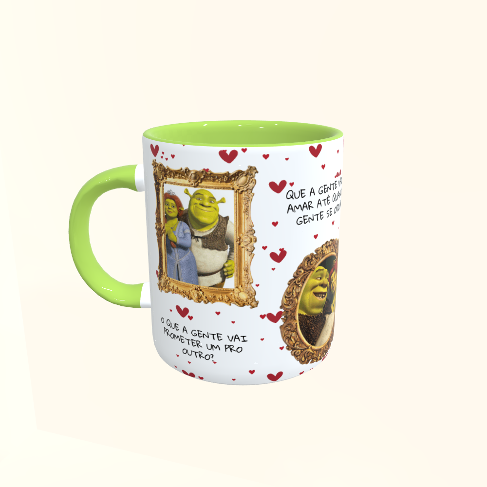 Caneca de Cerâmica Dia dos Namorados - Shrek & Fiona