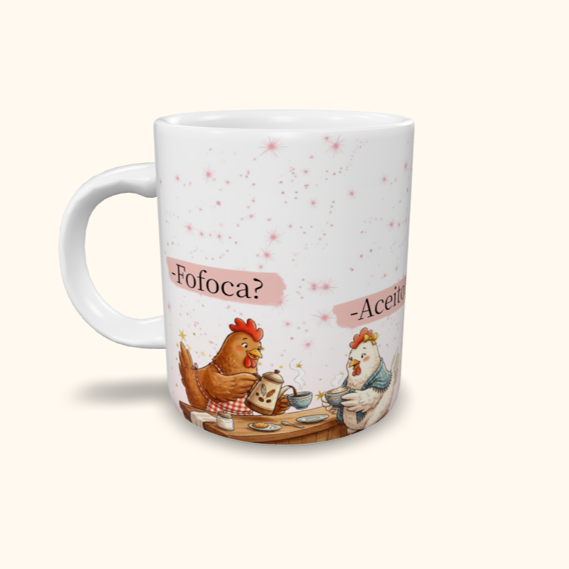 Caneca de Cerâmica Fofoca Aceito