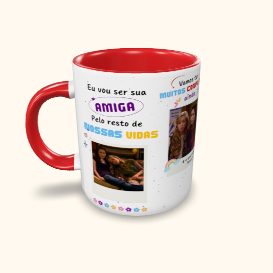 Caneca de Cerâmica Amiga pelo resto de nossas vidas - Carly e Sam (iCarly)