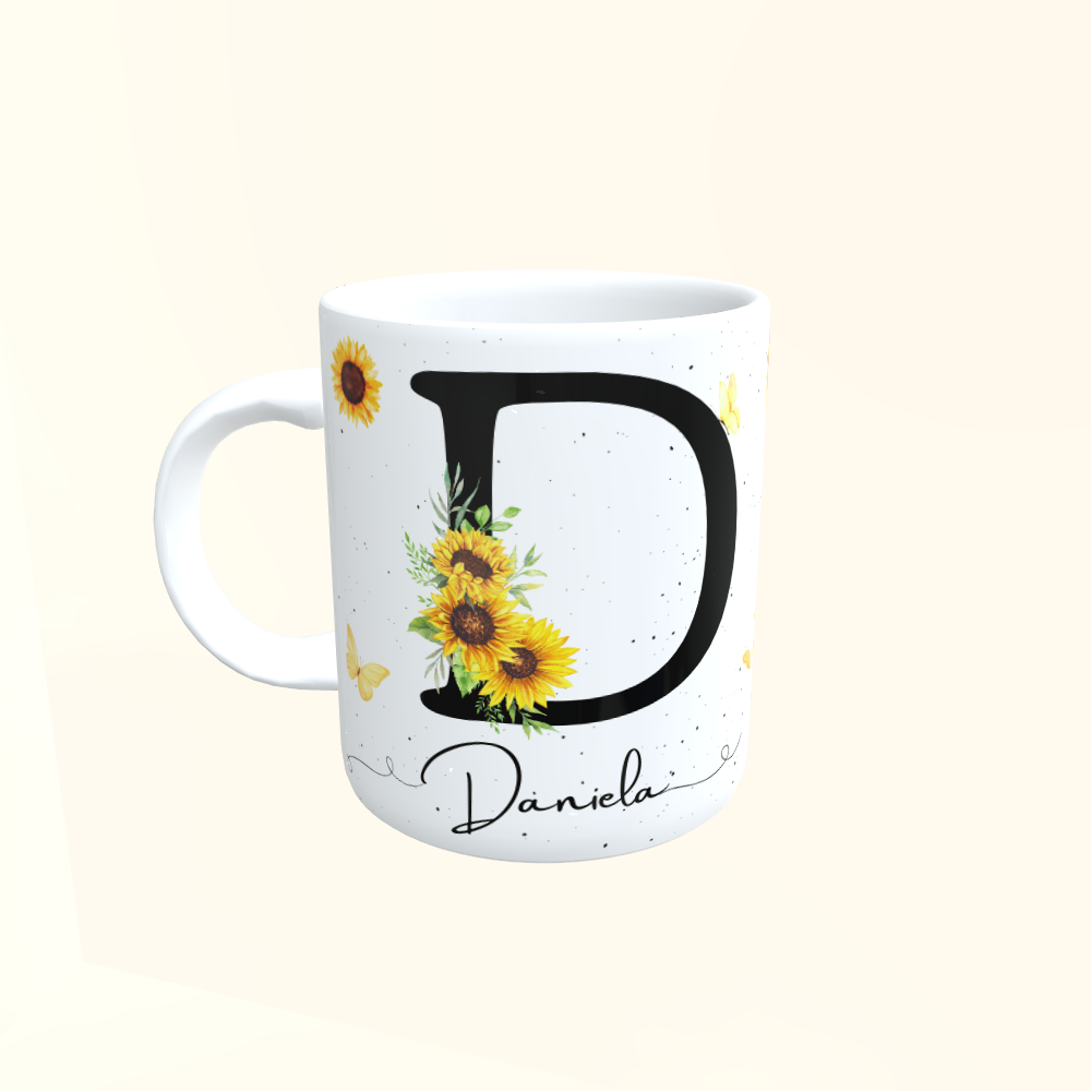 Caneca de Cerâmica Personalizada Girassol