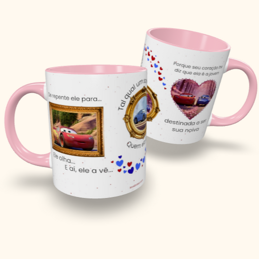 Caneca de Cerâmica Mcqueen e Sally - De Repente ele para...