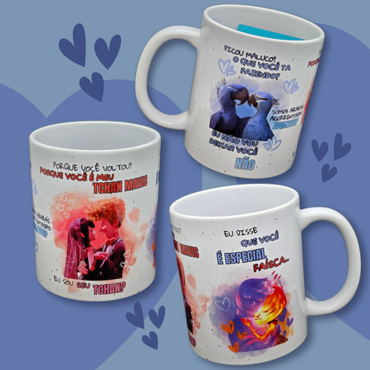 Caneca de Cerâmica Dia dos Namorados - Amor Animado