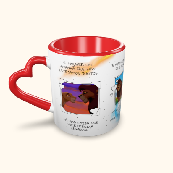 Caneca de Cerâmica Dia dos Namorados - Kiara e Kovu