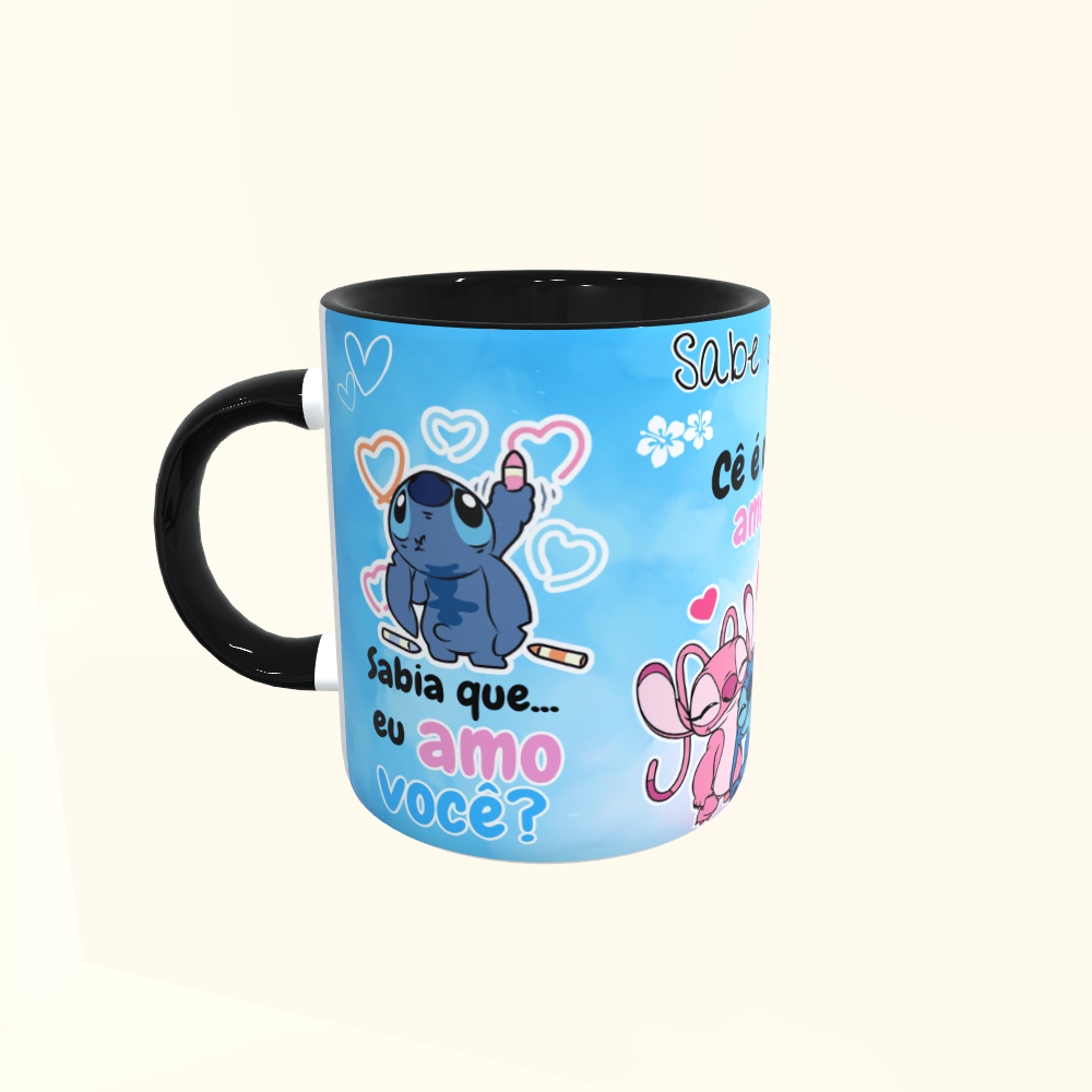 Caneca de Cerâmica Filmes - Stitch - Coração
