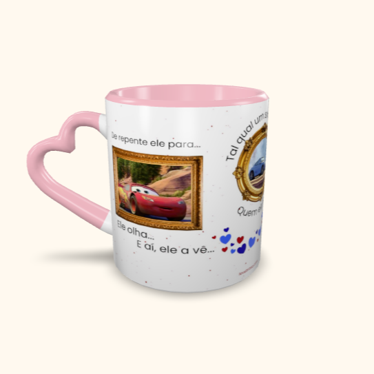 Caneca de Cerâmica Mcqueen e Sally - De Repente ele para...