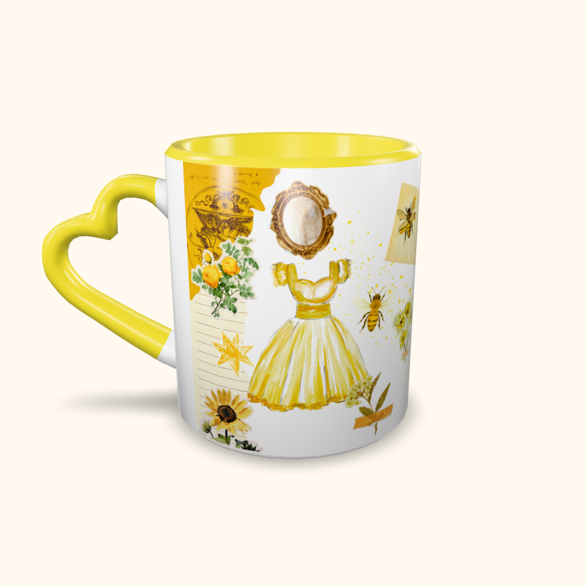 Caneca de Cerâmica Nicoleta - Abelhas amarelas