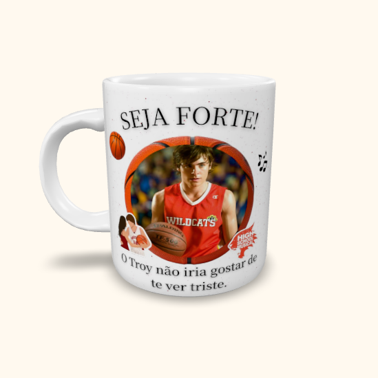 Caneca de Cerâmica Seja Forte High School Musical - Troy Bolton