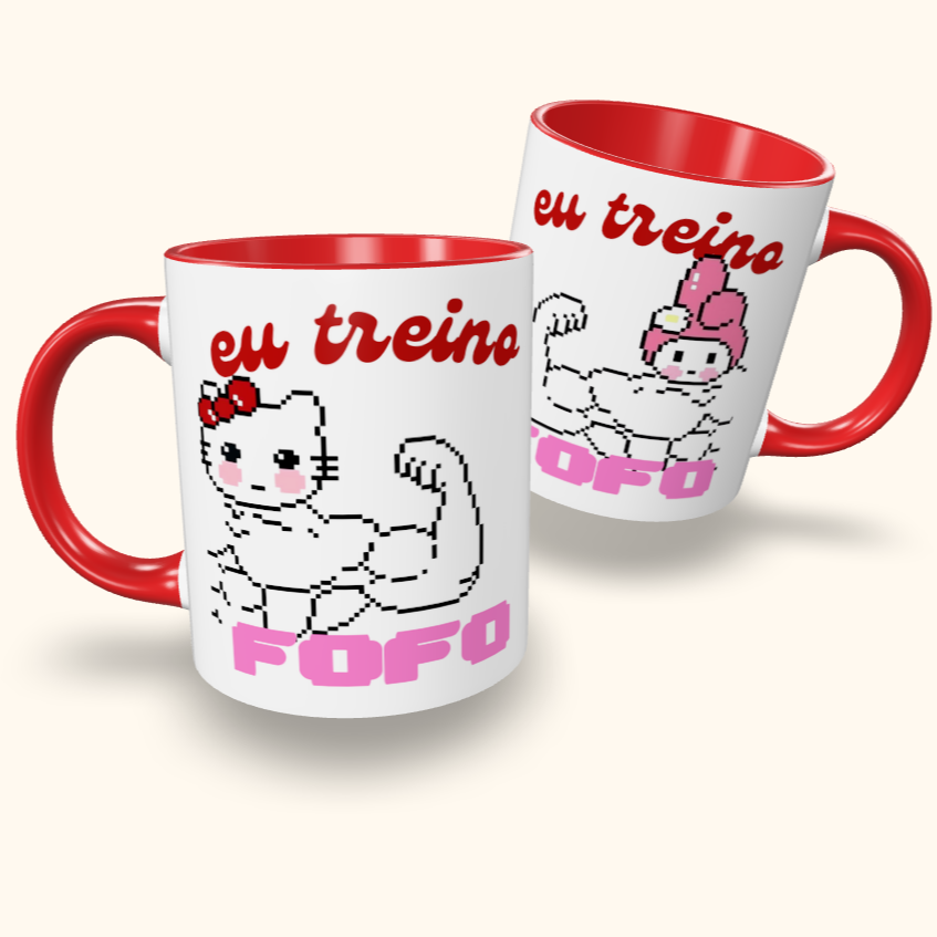 Caneca de Cerâmica Eu treino fofo