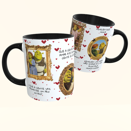 Caneca de Cerâmica Dia dos Namorados - Shrek & Fiona