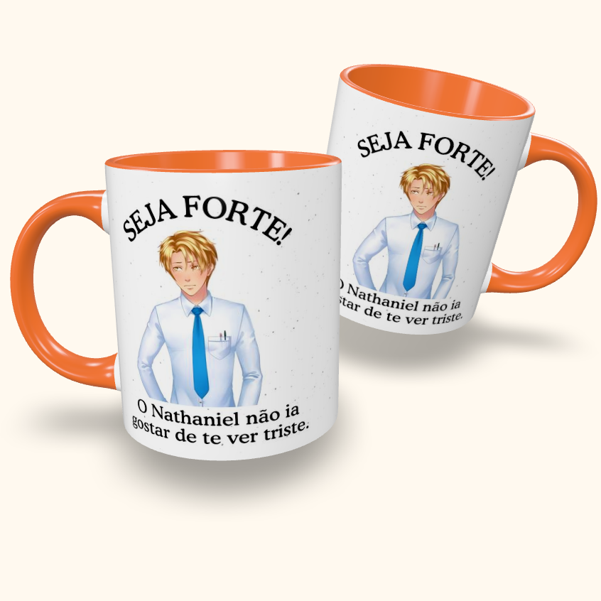 Caneca de Cerâmica Seja Forte Amor Doce - Nathaniel