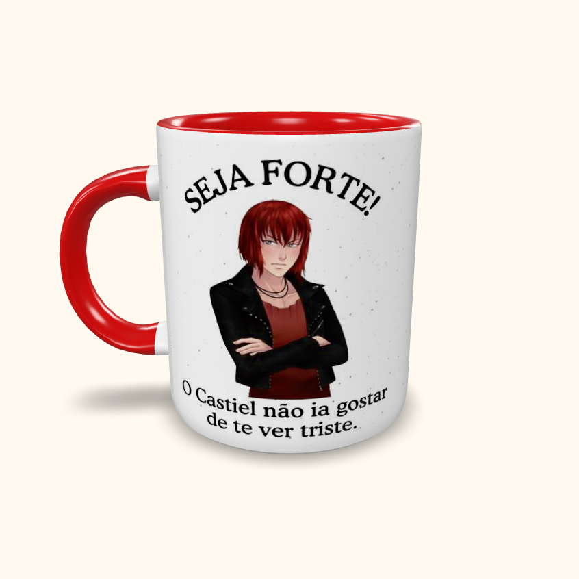 Caneca de Cerâmica Seja Forte Amor Doce - Castiel