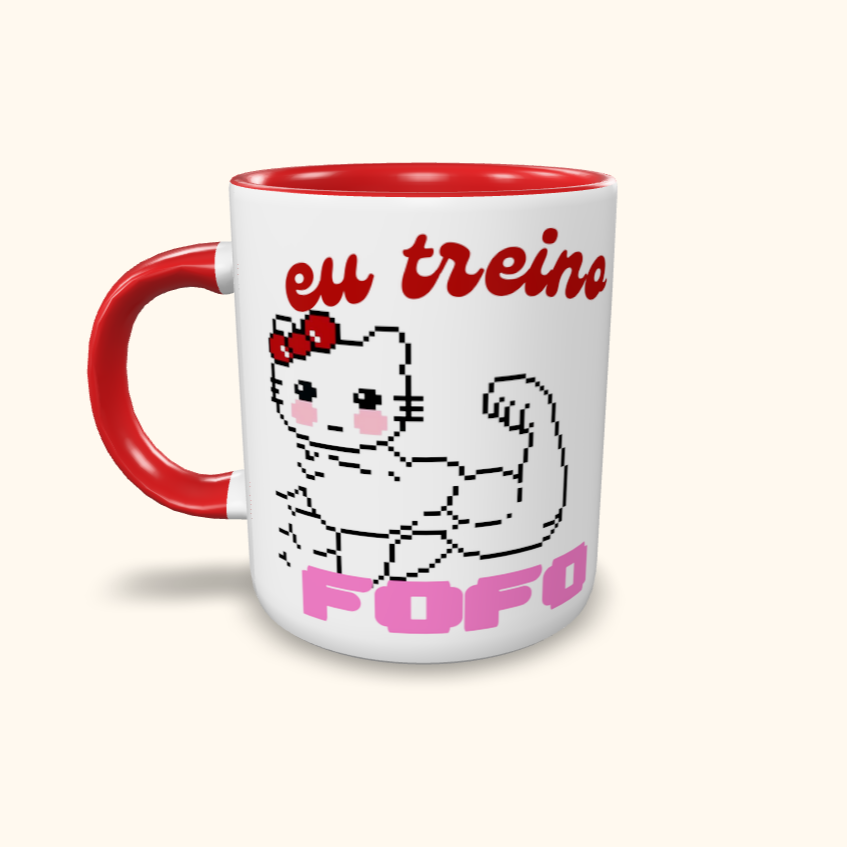 Caneca de Cerâmica Eu treino fofo