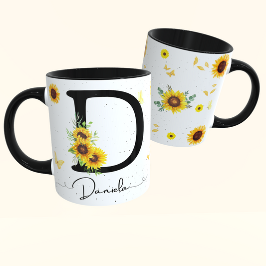 Caneca de Cerâmica Girassol - Nome