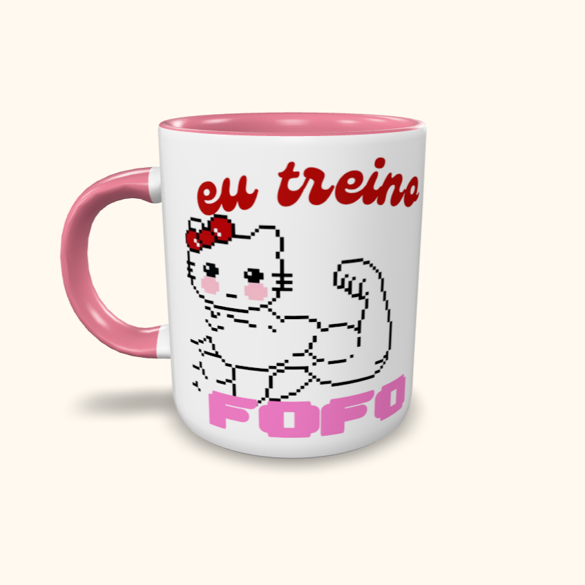 Caneca de Cerâmica Eu treino fofo