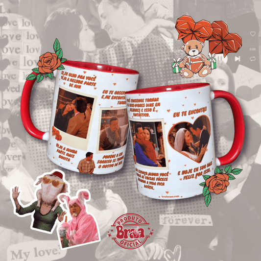 Caneca de Cerâmica Dia dos Namorados - Melhor parte de mim (Chandler e Monica)
