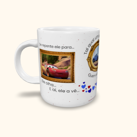 Caneca de Cerâmica Mcqueen e Sally - De Repente ele para...