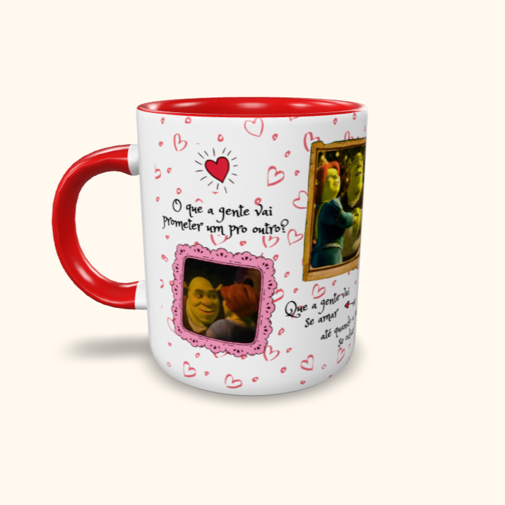 Caneca de Cerâmica Shrek & Fiona - O que a gente vai prometer