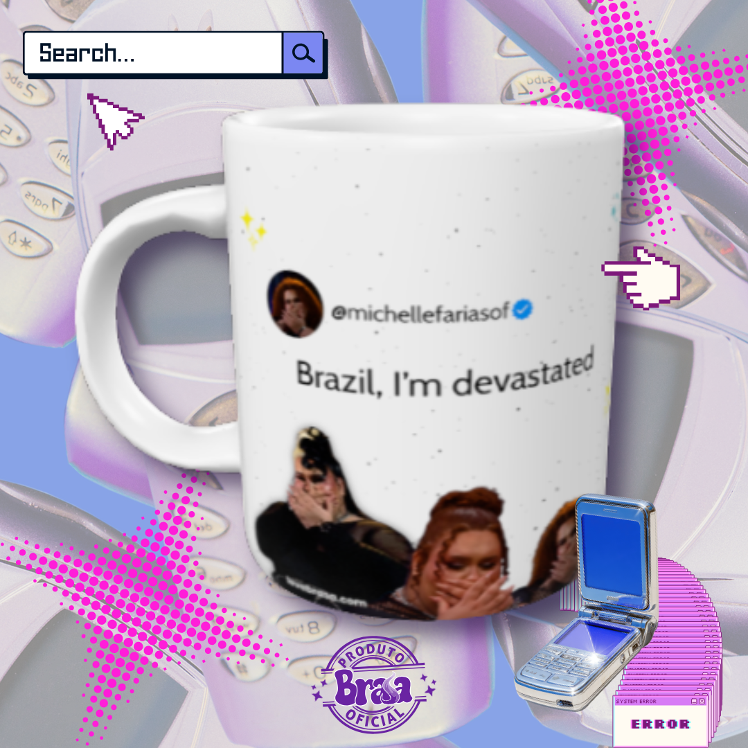 Caneca de Cerâmica Madrinha - Brazil, I'm devastated