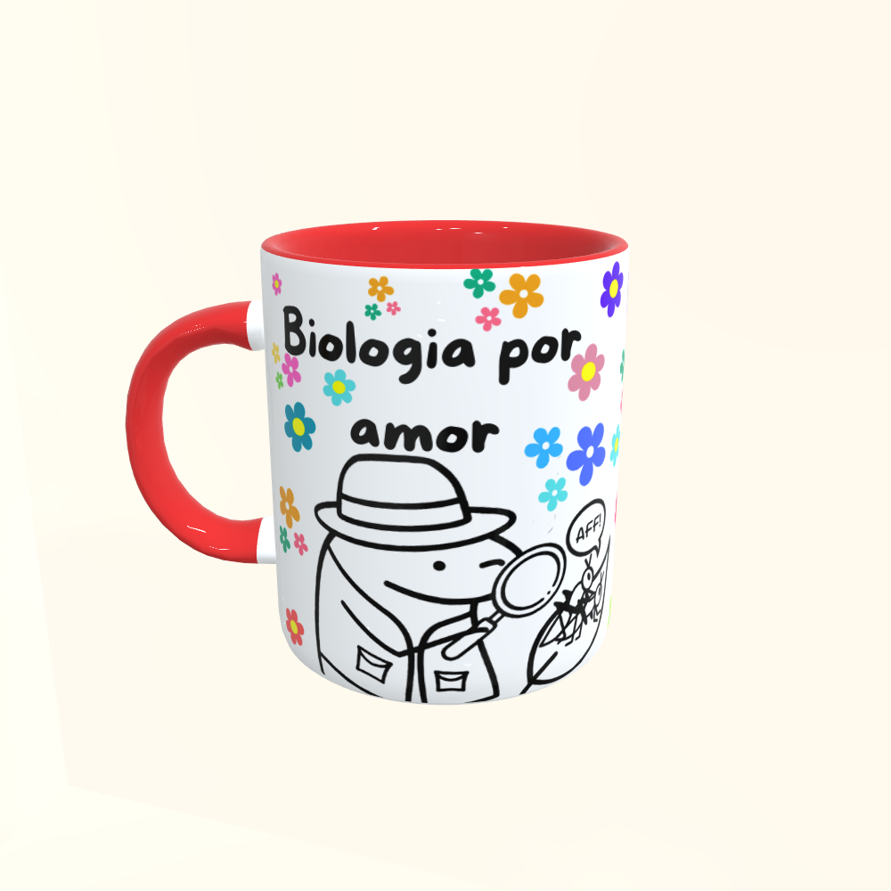 Caneca de Cerâmica Biologia por amor