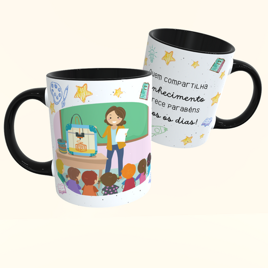 Caneca de Cerâmica Dia dos Professores - Conhecimento