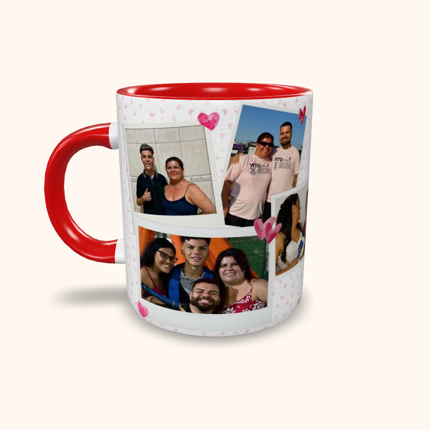 Caneca de Cerâmica Dia das Mães - Polaroids Personalizadas
