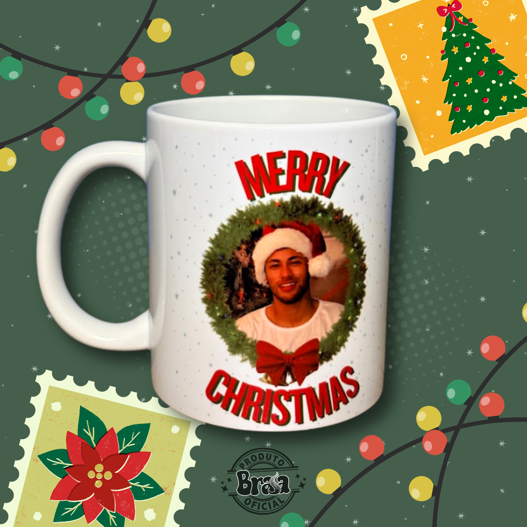 Caneca de Cerâmica Neymar - Merry Christmas