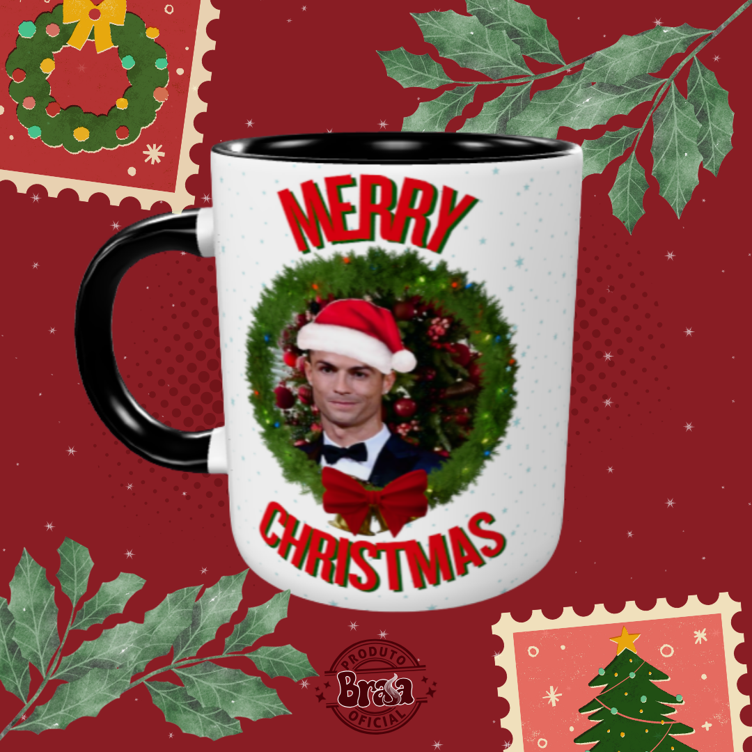 Caneca de Cerâmica Cr7 - Merry Christmas