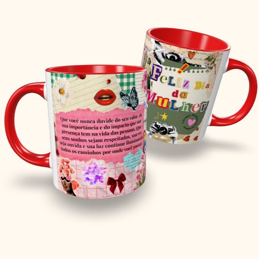 Caneca de Cerâmica Dia das Mulheres - Colagem