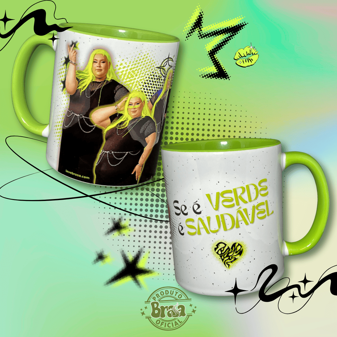 Caneca de Cerâmica Madrinha - Se é verde é saudável