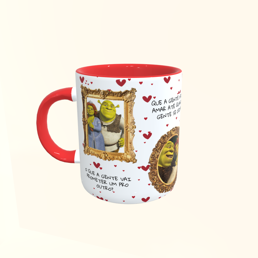 Caneca de Cerâmica Dia dos Namorados - Shrek & Fiona