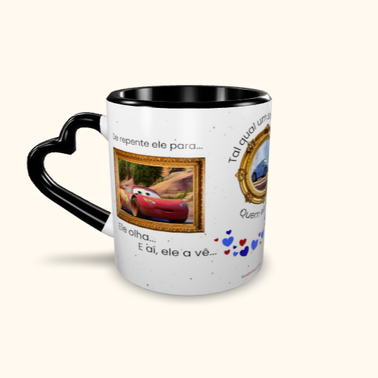 Caneca de Cerâmica Mcqueen e Sally - De Repente ele para...