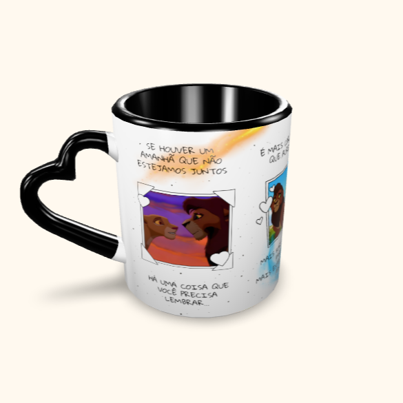 Caneca de Cerâmica Dia dos Namorados - Kiara e Kovu
